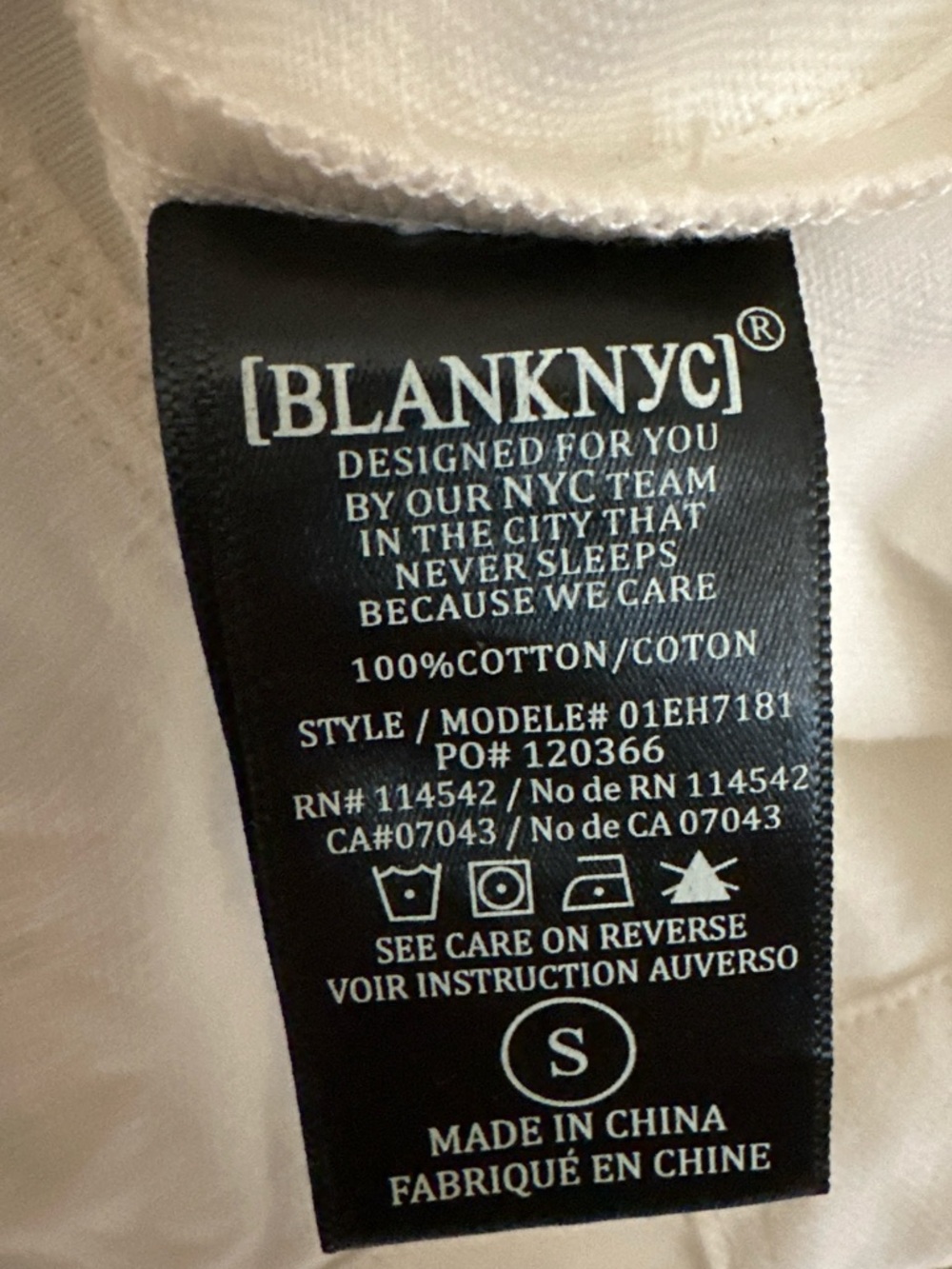 Blank NYC Ivory Button-Front Denim Dress with Puff Sleeves - Picture 6 of 7
